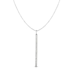 14K Gold .25Ct Diamond Bar Necklace