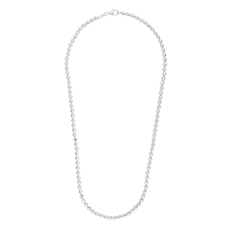Silver 4Mm Diamond Cut Bead Chain