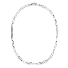 Silver 6Mm Flat Paperclip Link Chain Bracelet