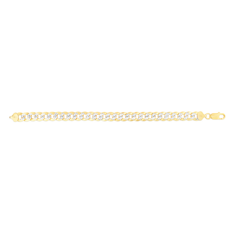 Silver Plated 5.3Mm White Pave Comfort Pave Curb Chain