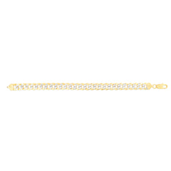 Silver Plated 5.3Mm White Pave Comfort Pave Curb Chain