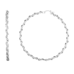 Silver 55M Wire Twist Hoop Earring