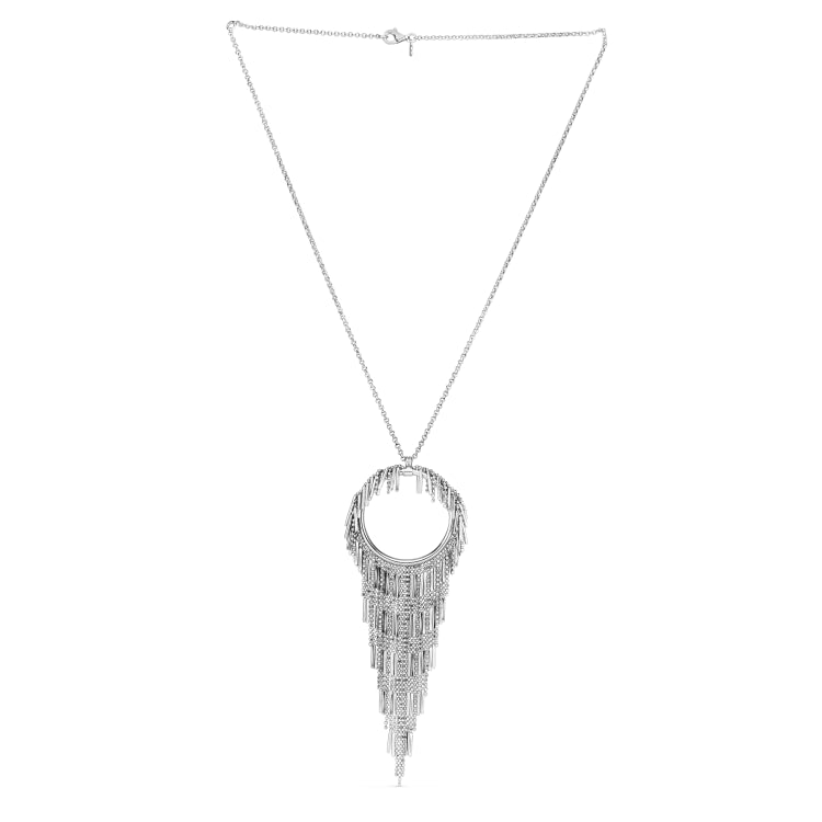 Silver Circle Fringe Necklace