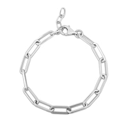 Silver Squared Paperclip Link 18" Necklace