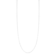 Silver Mirror Link Single Strand Long Necklace
