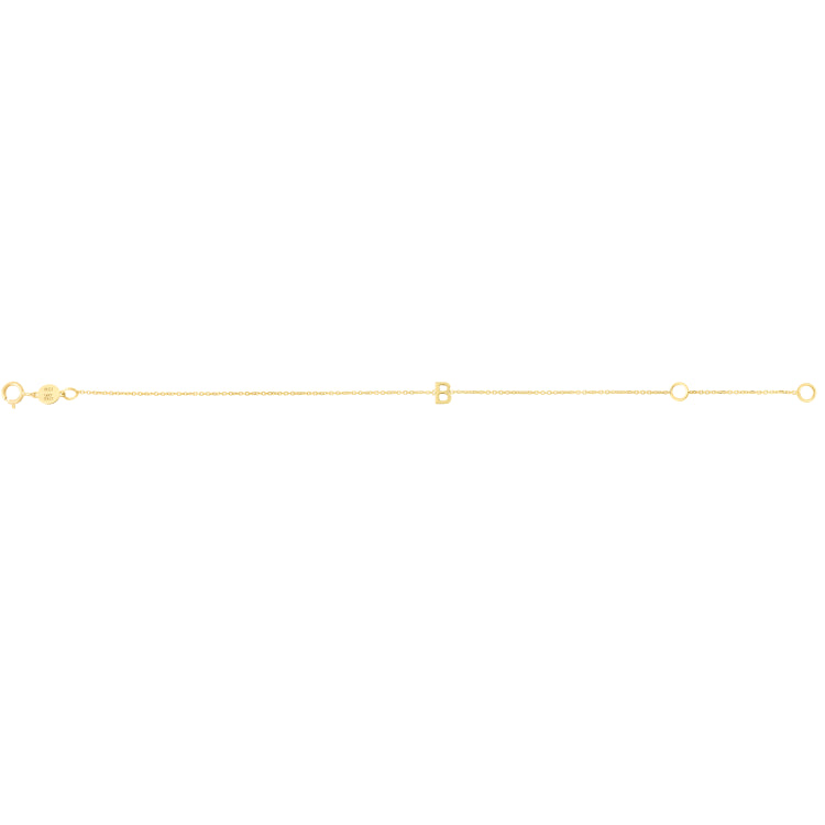 14K Mini Initial B Bracelet