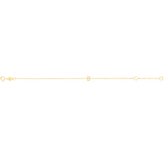 14K Mini Initial B Bracelet