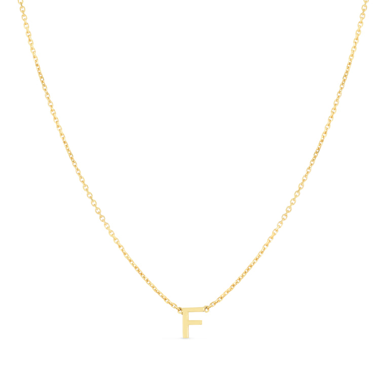 14K Mini Initial F Necklace
