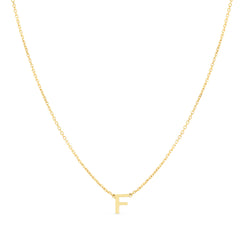 14K Mini Initial F Necklace
