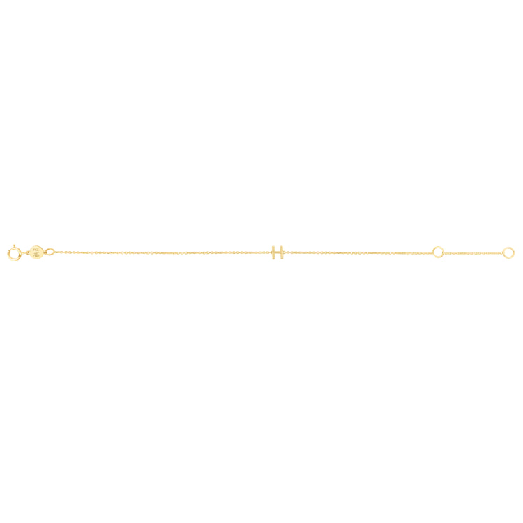 14K Mini Initial H Bracelet