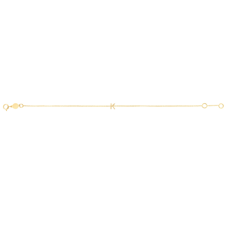 14K Mini Initial K Bracelet