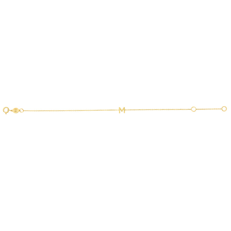 14K Mini Initial M Bracelet