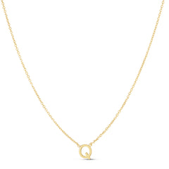 14K Mini Initial Q Necklace