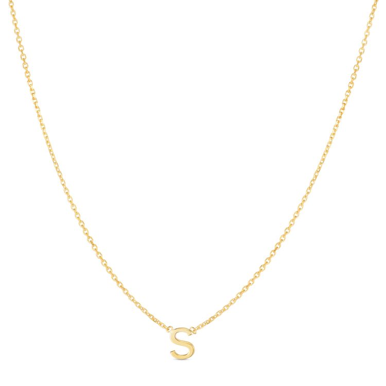 14K Mini Initial S Necklace