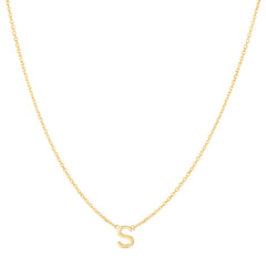 14K Mini Initial S Necklace