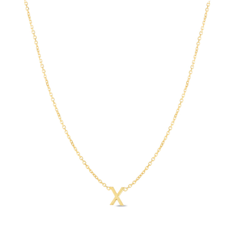 14K Mini Initial X Necklace