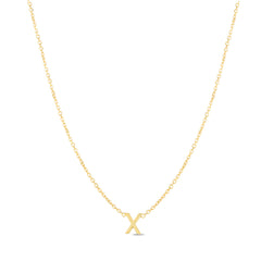 14K Mini Initial X Necklace