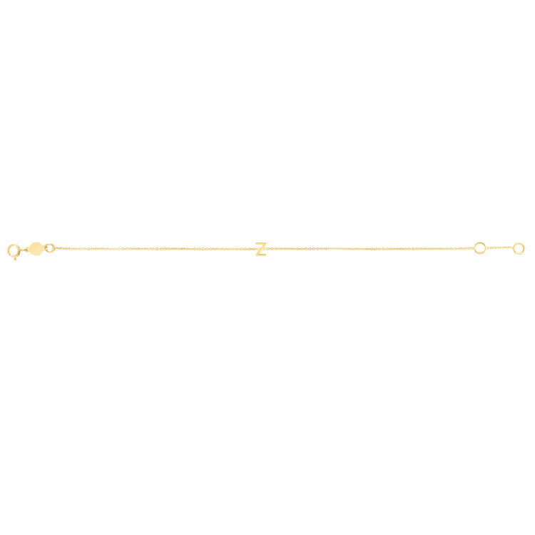 14K Mini Initial Z Bracelet