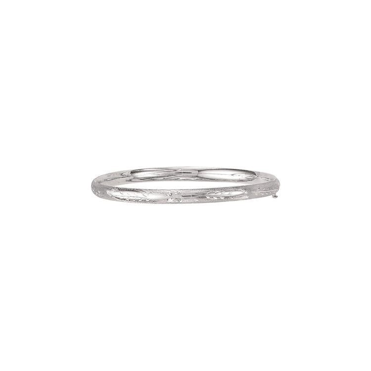 14K White Gold 5.0Mm Filagree Children'S Bangle