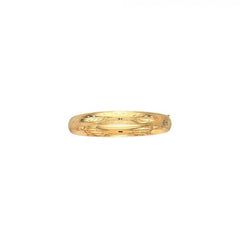 14K Gold 8Mm Floral Design Bangle