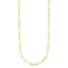 14K Alternating Bead Paperclip Necklace