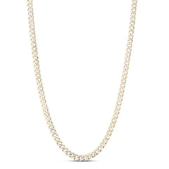 14K 6.5Mm White Pave Modern Lite Miami Cuban Chain