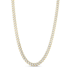 14K 8Mm White Pave Lite Miami Cuban Chain