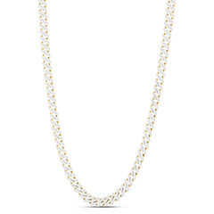 14K 8Mm White Pave Modern Lite Edge  Chain