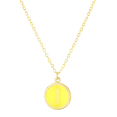 14K Yellow Enamel I Initial Bracelet