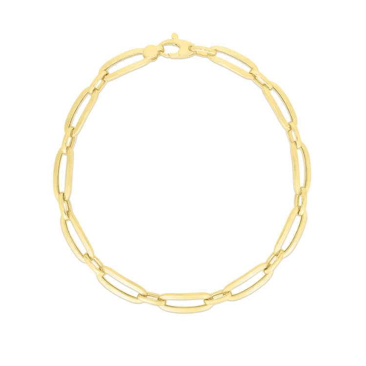 14K Gold 4.6Mm Bombay Paperclip Bracelet