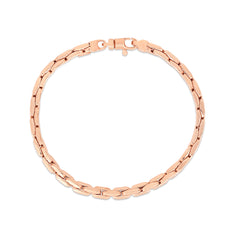 14K Gold Compressed Cable Link Bracelet