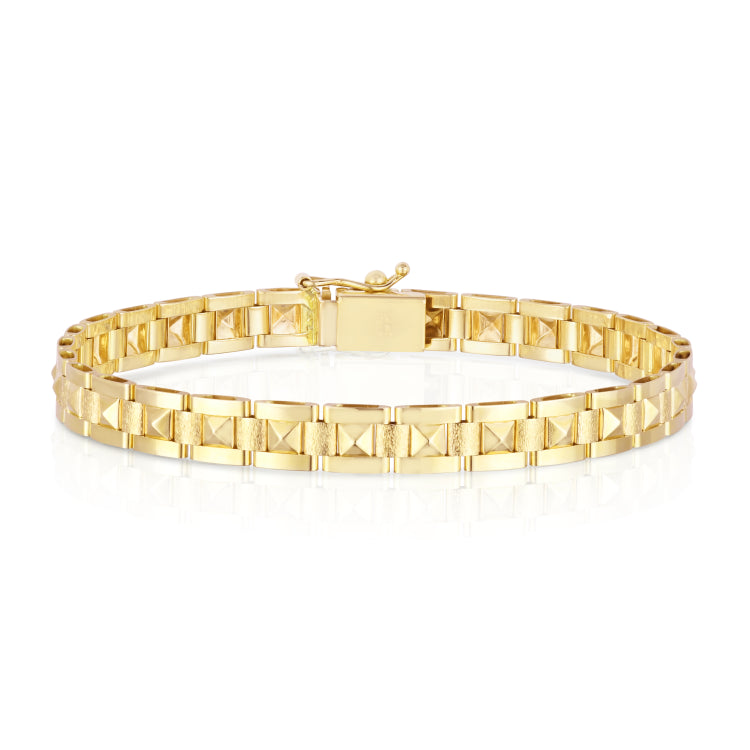 14K Gold Spike 6Mm Pyramid Bracelet