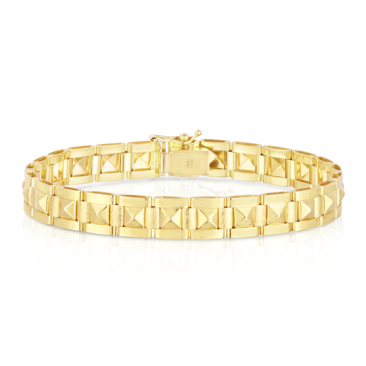 14K Gold Spike 8.5Mm Pyramid Bracelet