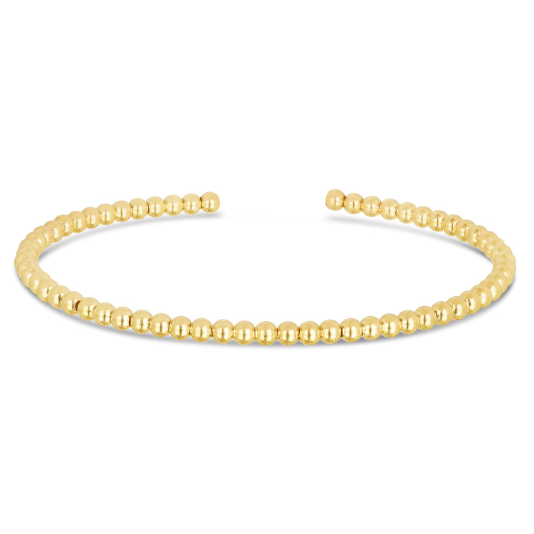 14K Gold 3Mm Bead Cuff