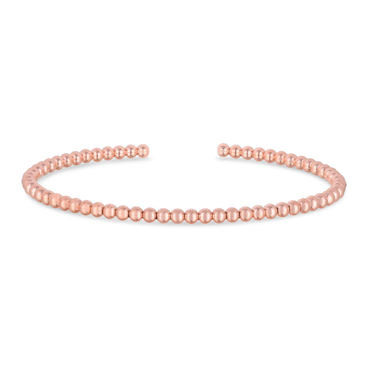 14K Gold 2Mm Bead Cuff