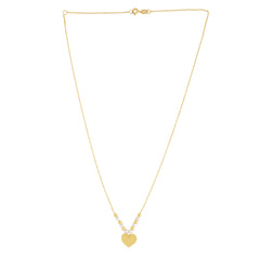 14K Gold & Pearl Pallina Heart Necklace