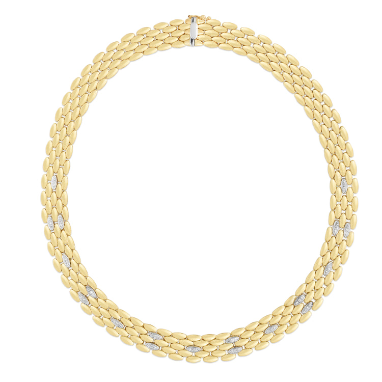 14K Gold 12Mm Diamond Panther Necklace