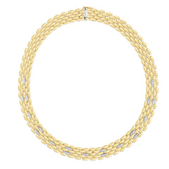 14K Gold 12Mm Diamond Panther Necklace