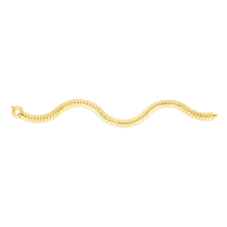 14K Gold 6Mm Chevron Link Bracelet
