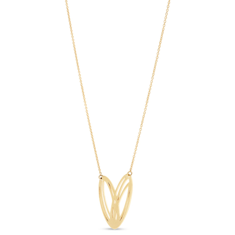 14K Small Loopy Heart Necklace