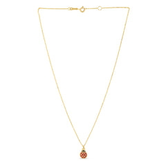 14K Gold Ladybug Enamel Necklace