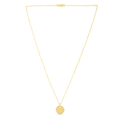 14K Gold Round Diamond Tag Necklace