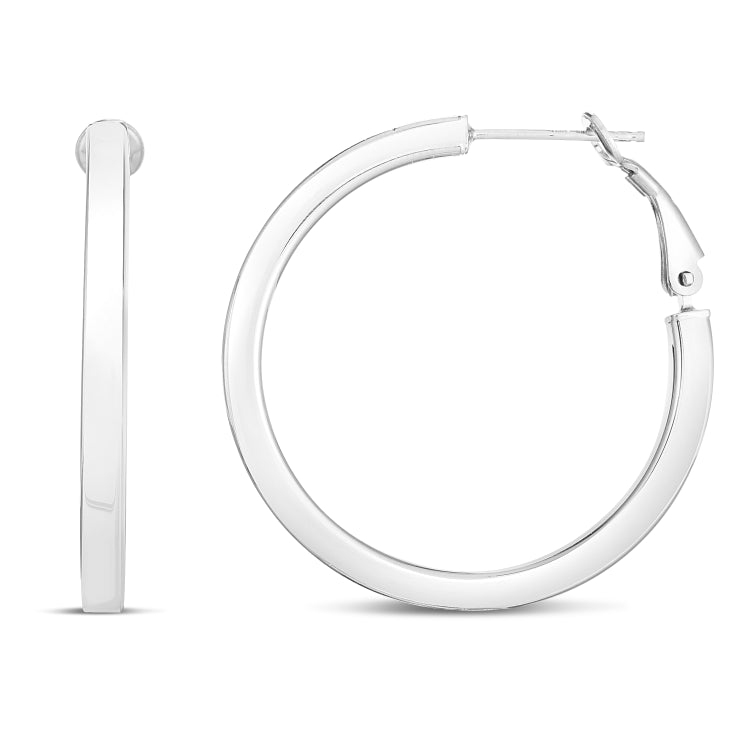 Silver 30Mm Snap Hoops