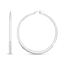 Silver 60Mm Round Hoops